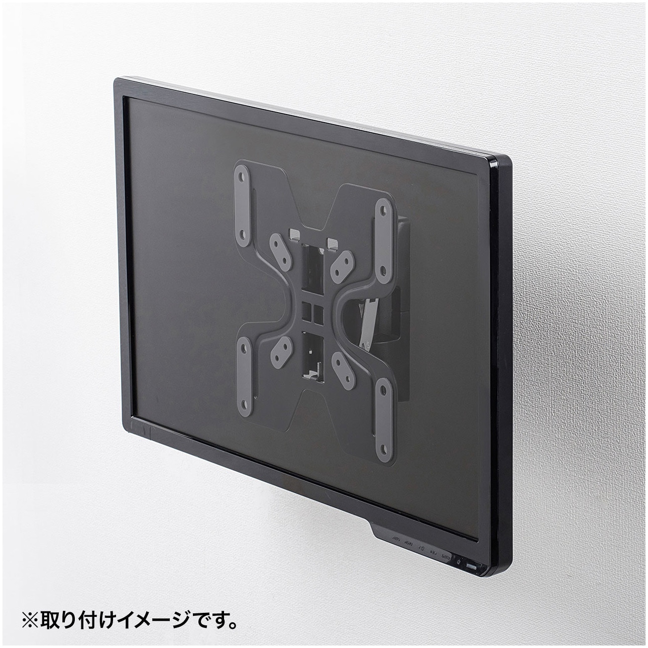 CR-LA206 壁掛用モニタアーム サンワサプライ ブラック色 壁面取り付け