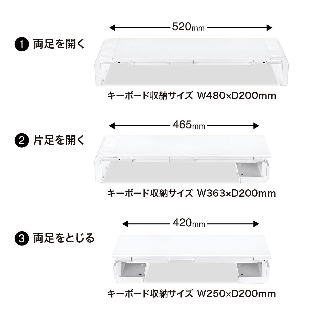 MR-LC804W 3段階横幅可変タイプ机上ラック 1台 サンワサプライ 【通販 
