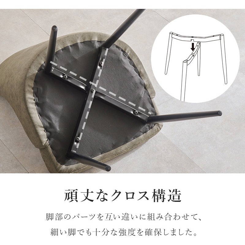 LC-4860PGY-2 生地が選べる ダイニングチェア 2脚 セット 肘なし 布