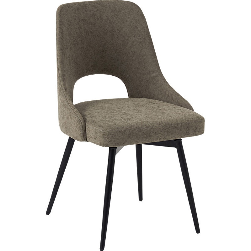 LC-4861PGY 生地が選べる ダイニングチェア 単品 1脚 360度 回転式 肘なし 布張り 合成皮革 スチール 脚 萩原 1台(1台) LC-4861PGY