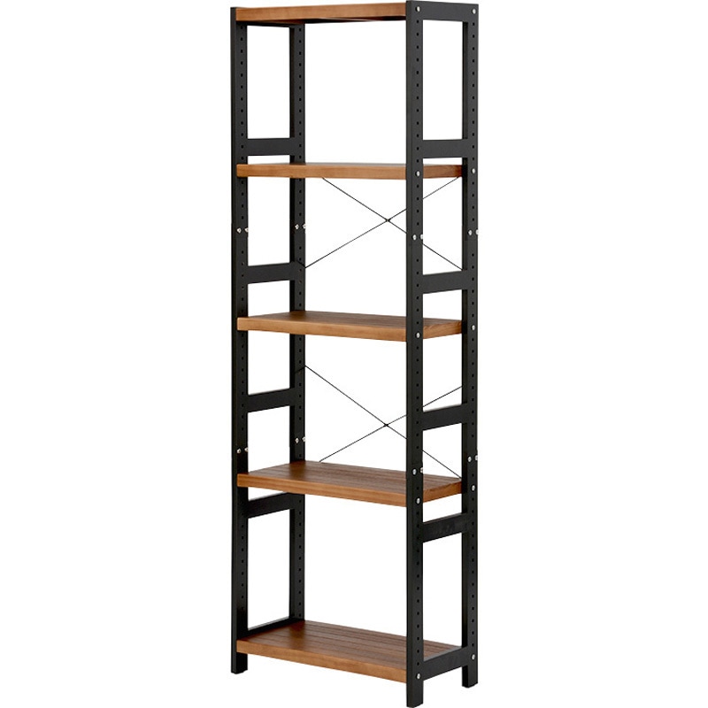 MCC-6036DGLB 木製 フリーラック 選べる 4段/5段 幅60 萩原 ダークグレー/ライトブラウン色  1台(1台) MCC-6036DGLB 9,865円