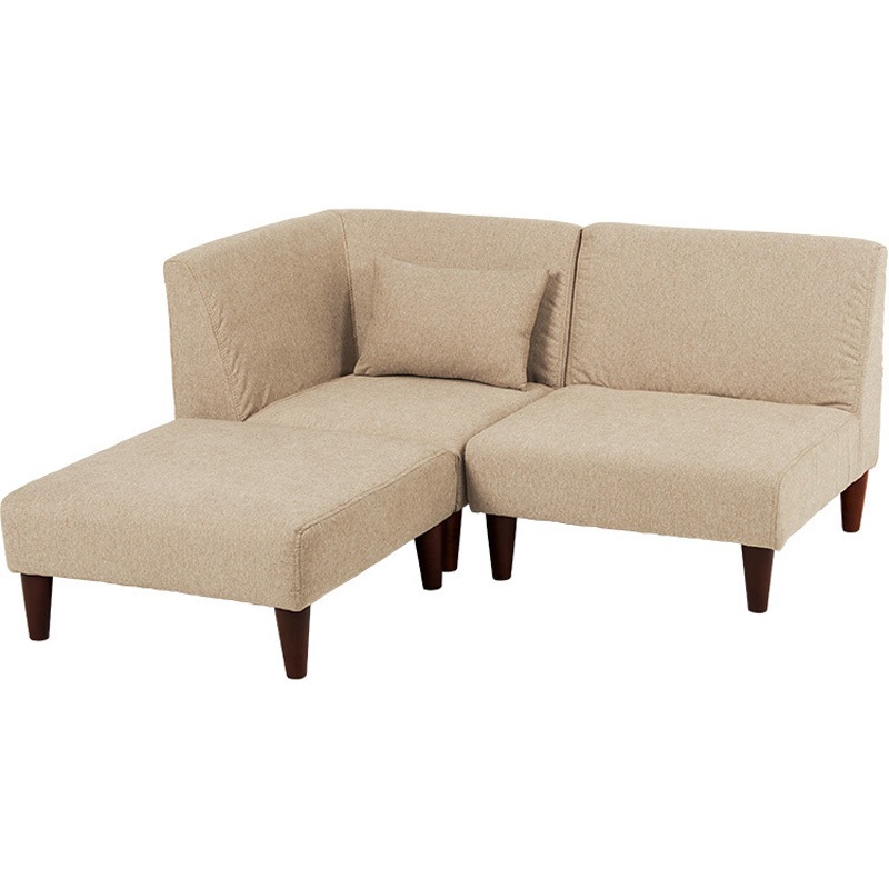 フラットS-BE-3S ユニットソファ 3点SET (1Pソファ+コーナソファ+オットマン) 連結できる 萩原 ベージュ色  1台(1台)