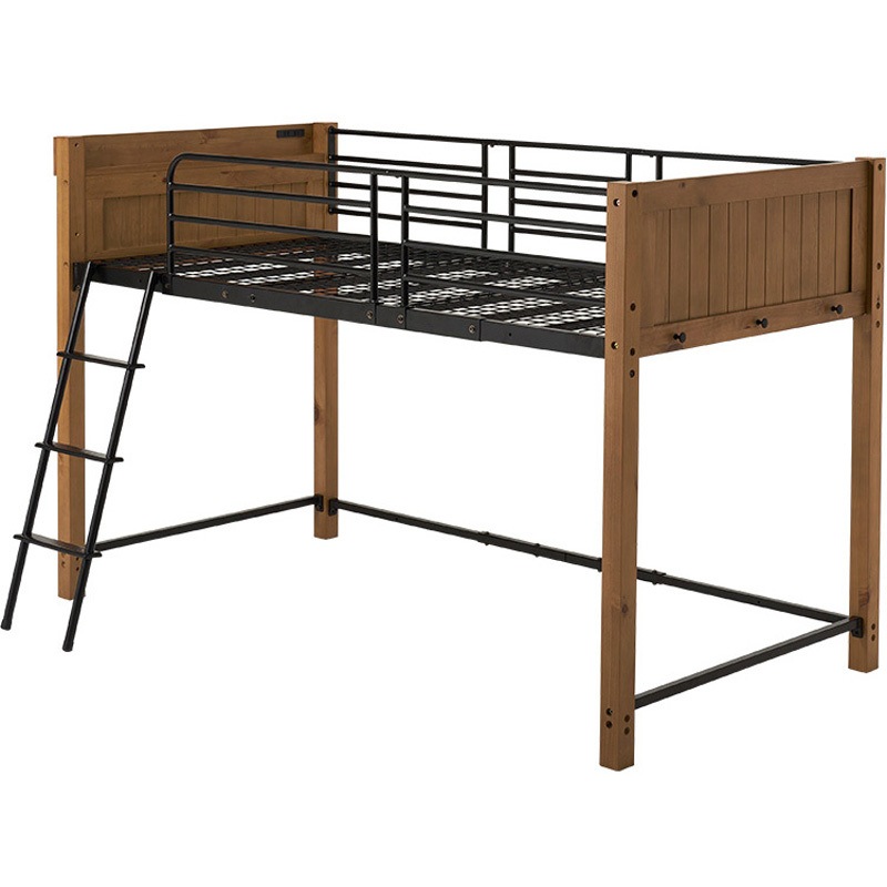 MB-5157LBR ロフトベッド ロータイプ ～ ミドルタイプ 高さ137/162 萩原 1台(1台) MB-5157LBR