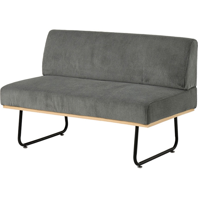 LSF-4447-2PDGY コーデュロイ ダイニングソファ 2人掛け アームレス 萩原 ダークグレー色  1台(1台) LSF-4447-2PDGY