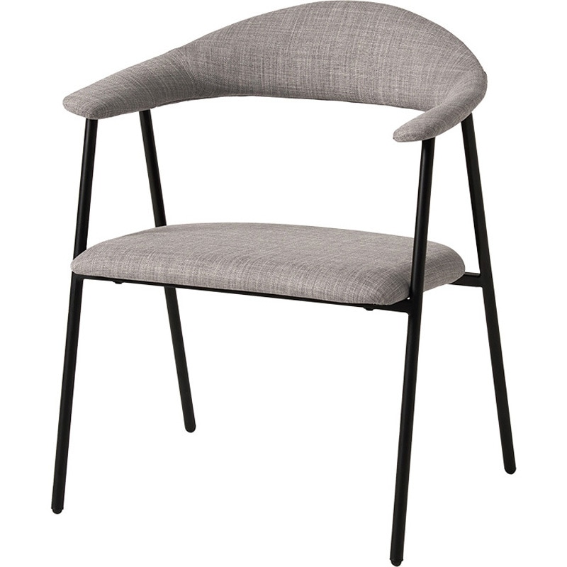 LC-4620-GY 座面が広い ダイニングチェア 1脚 アームチェア 肘付き