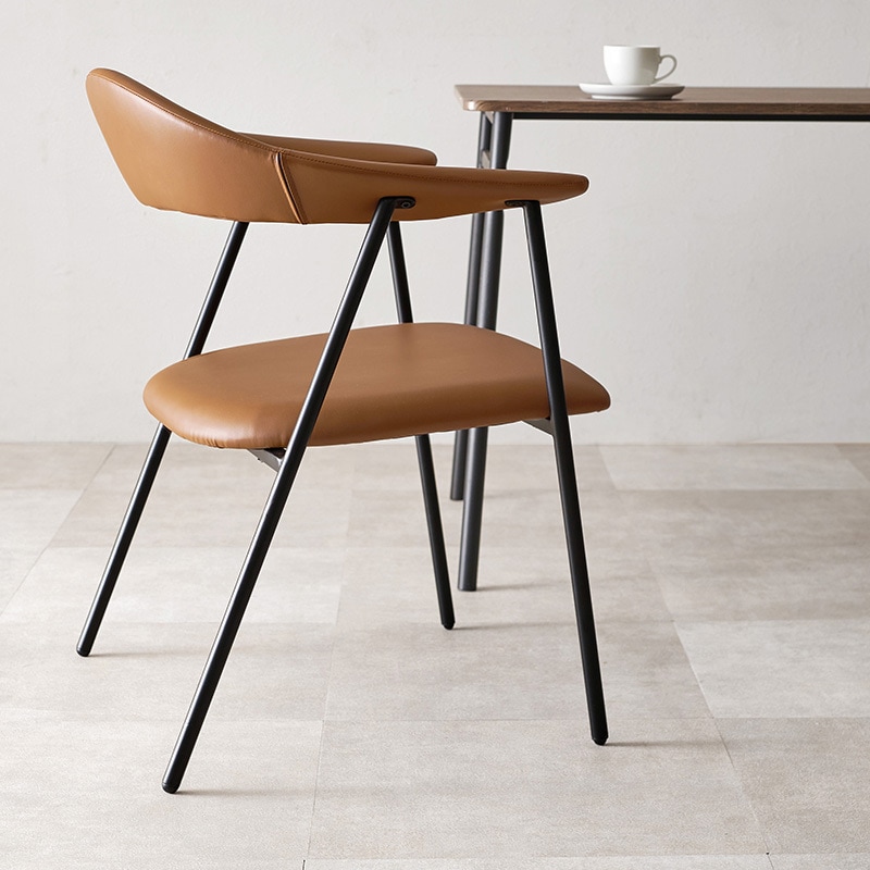 LC-4620-DGY 座面が広い ダイニングチェア 1脚 アームチェア 肘付き