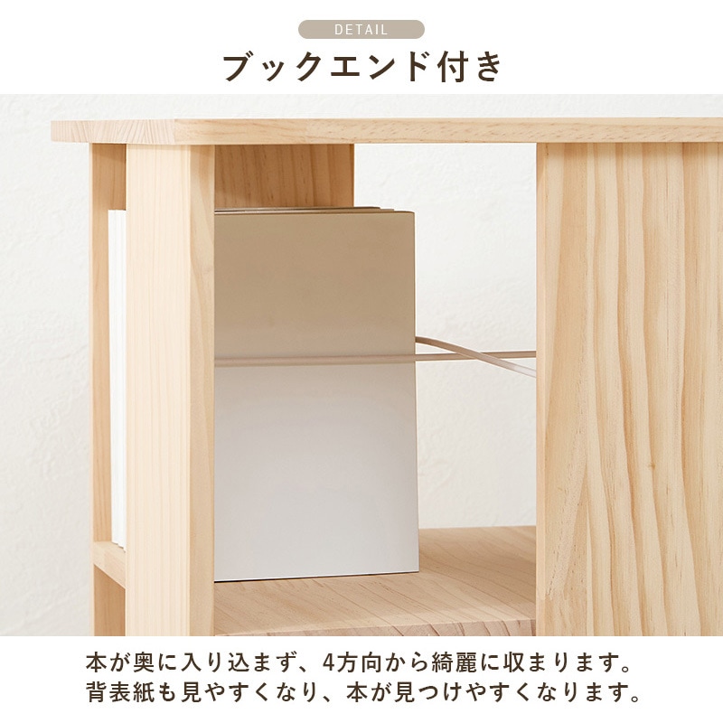 MUD-6424NA 【完成品】 回転ラック 角型 選べる3/5/7段パイン 本棚
