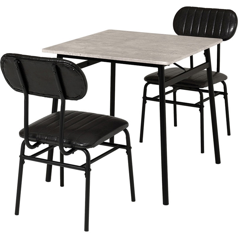 LDS-4853MGY カフェ風ダイニングテーブル 70×70cm 3点セットモス