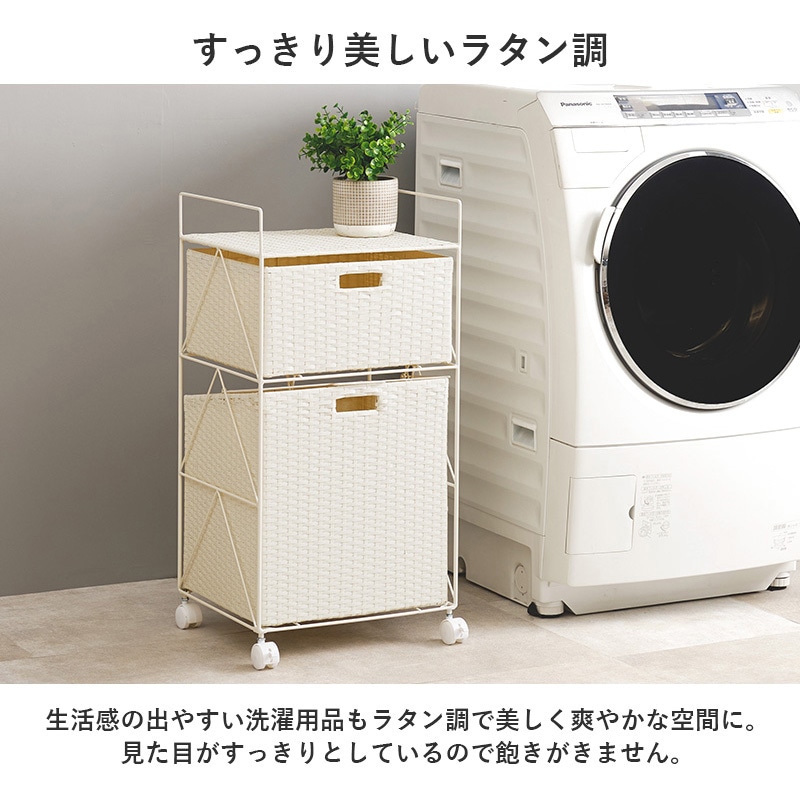 RAN-2457GY ランドリーチェスト 幅40/65cm ワゴン 洗面台収納 萩原