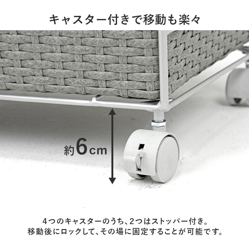 RAN-2457GY ランドリーチェスト 幅40/65cm ワゴン 洗面台収納 萩原