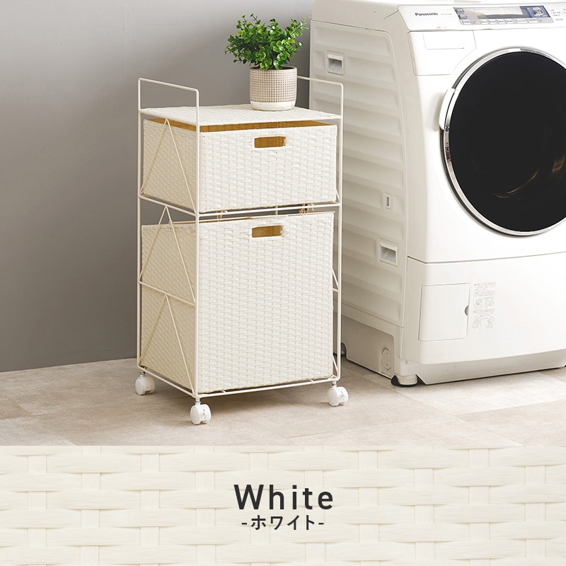 RAN-2457GY ランドリーチェスト 幅40/65cm ワゴン 洗面台収納 萩原