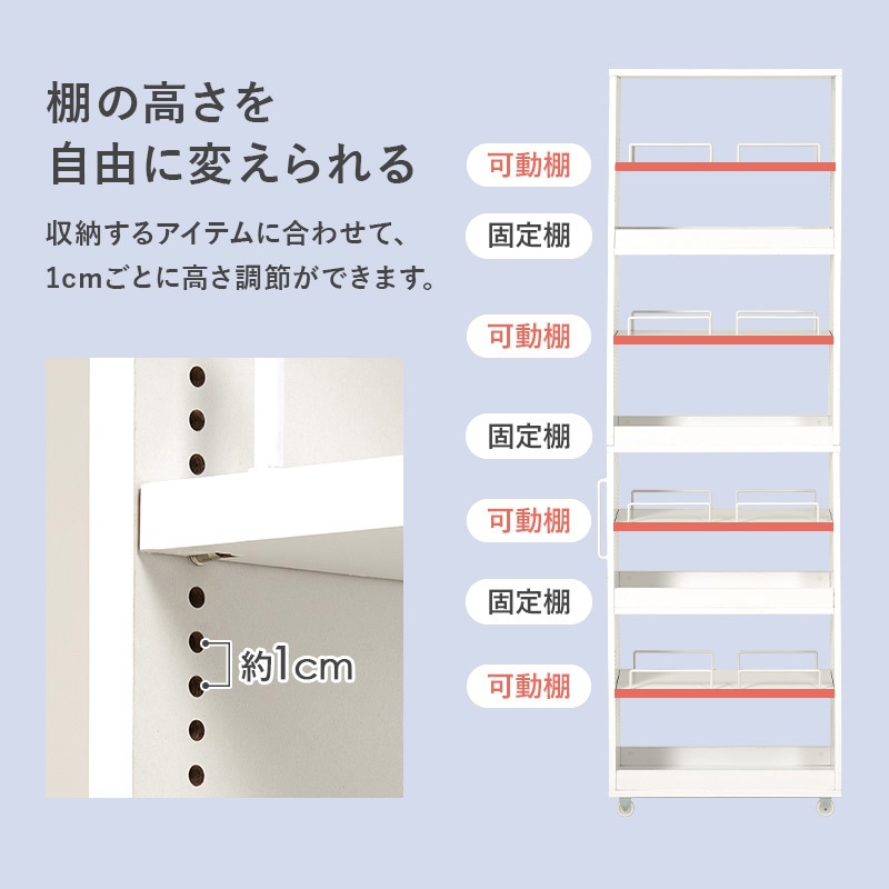 RCC-1535NA 隙間収納 ハイタイプ 幅12/16/20cm すきま 収納 ワゴン 省