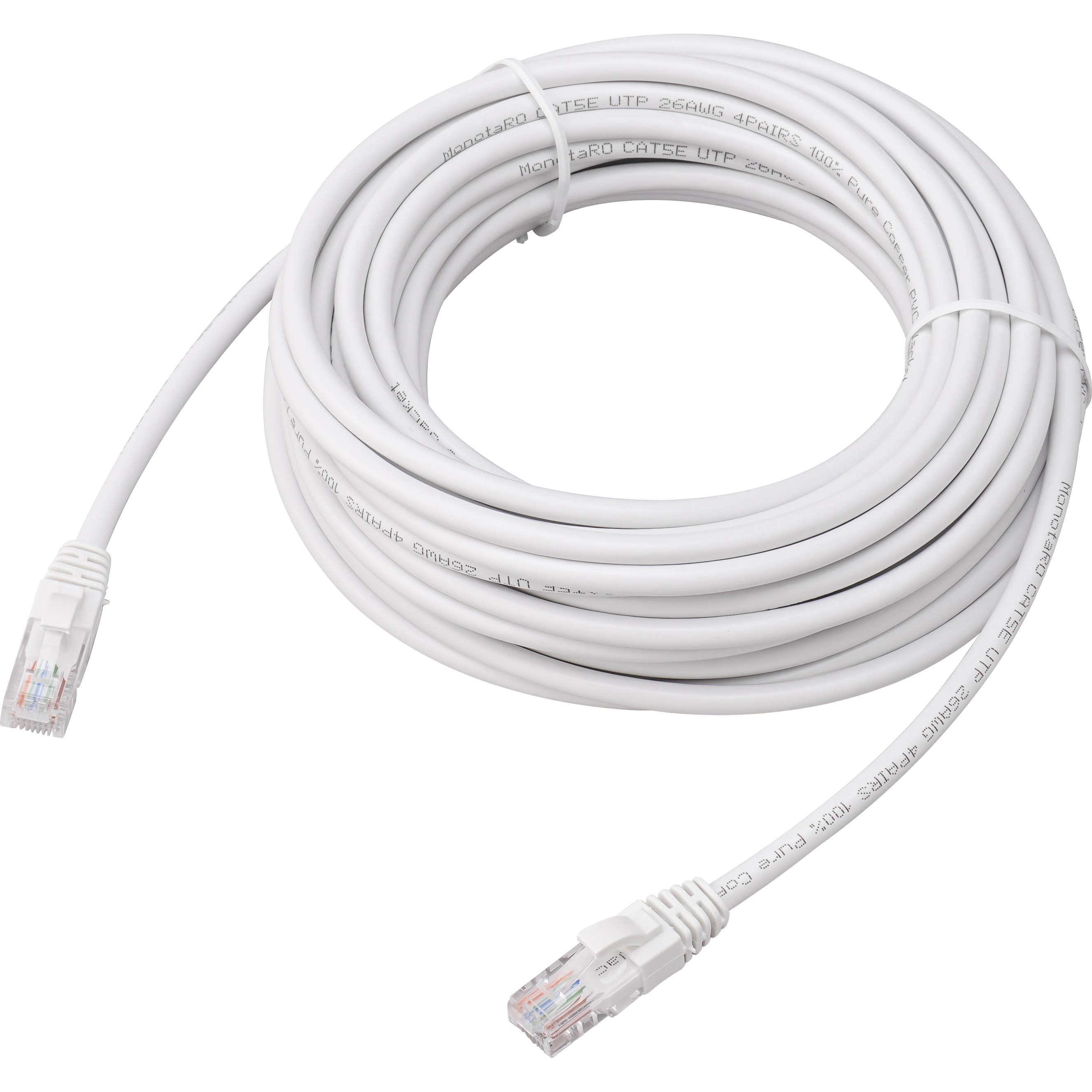 White/10m LANケーブル CAT5e より線 ツメ折れ防止コネクター