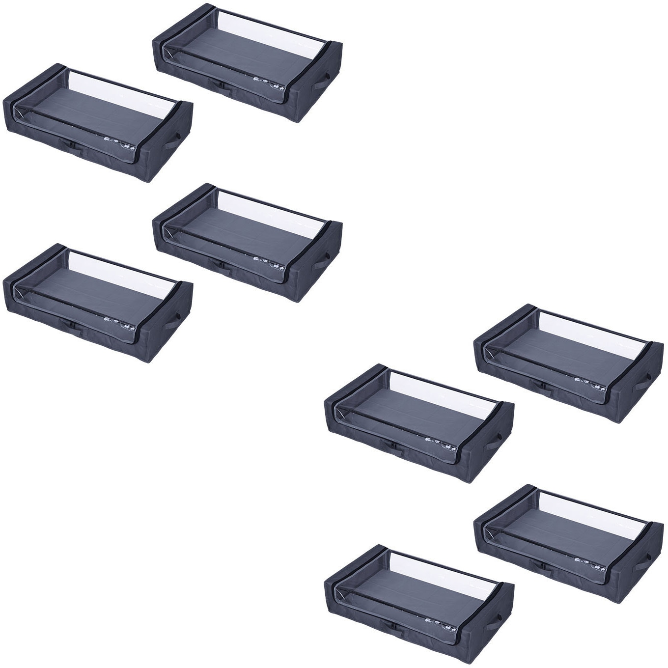 TSBC-05×8pcs ベッド下収納カート AIS (エイ・アイ・エス) 高さ180mm幅440mm奥行740mm 1セット