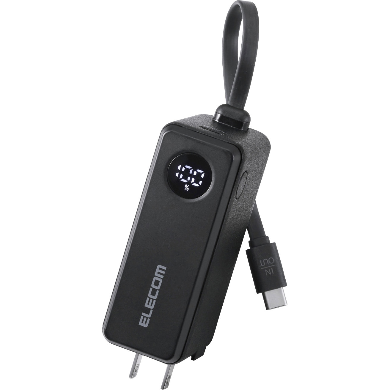 EC-C30LBK モバイルバッテリー 5000mAh (USB Type-Cケーブル 