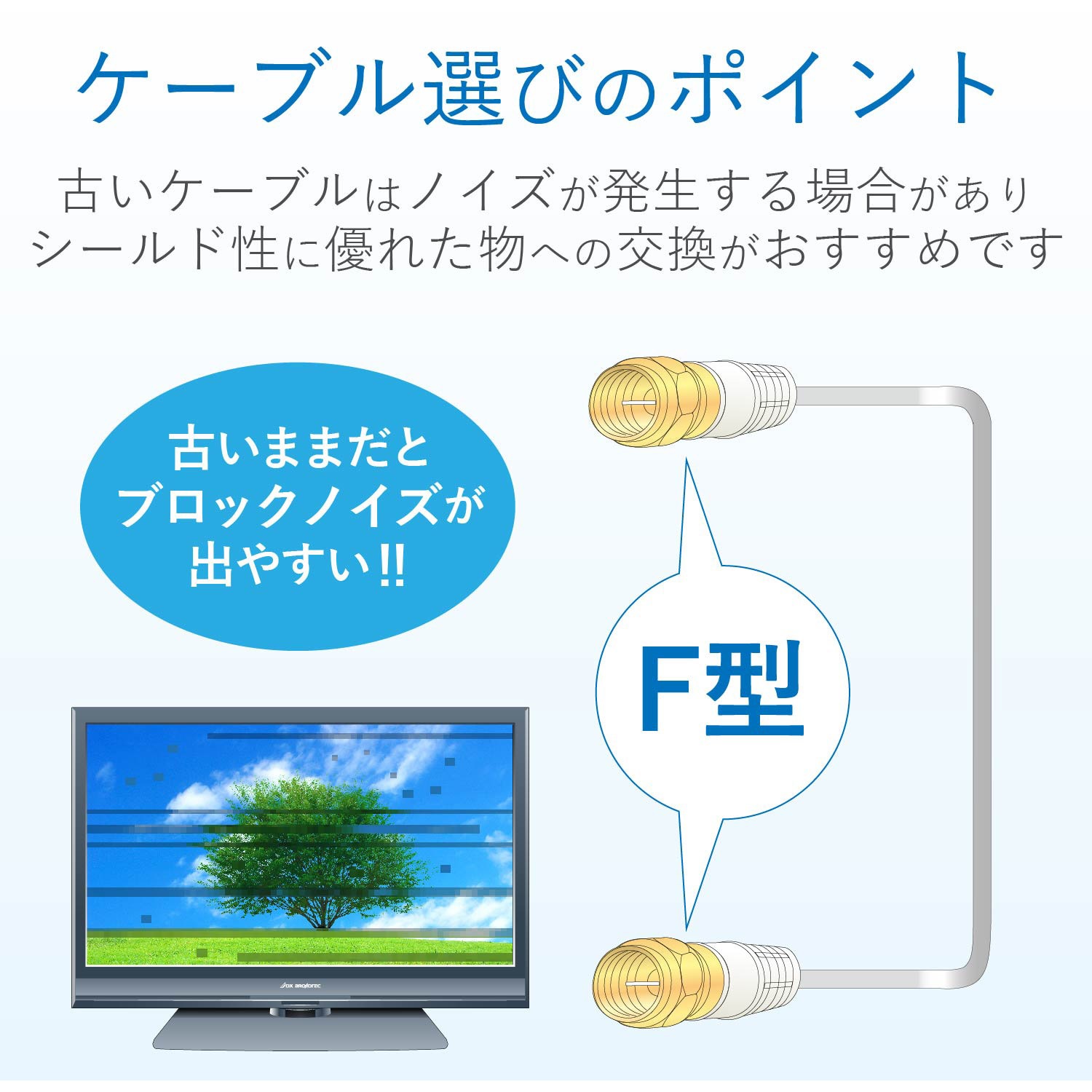DXアンテナ アンテナケーブル 1m F形プラグ/F形プラグ 2C ライトグレー