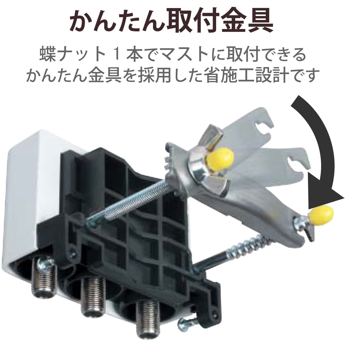 4DCS 屋外用分配器 スプリッタ 【2K/4K/8K対応】1端子通電型 防雨構造