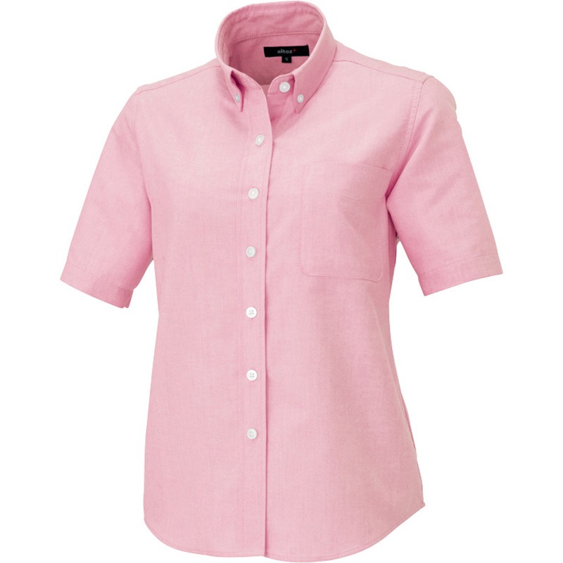 AZ-7873 aitoz+ レディース半袖オックスボタンダウンシャツ AZ