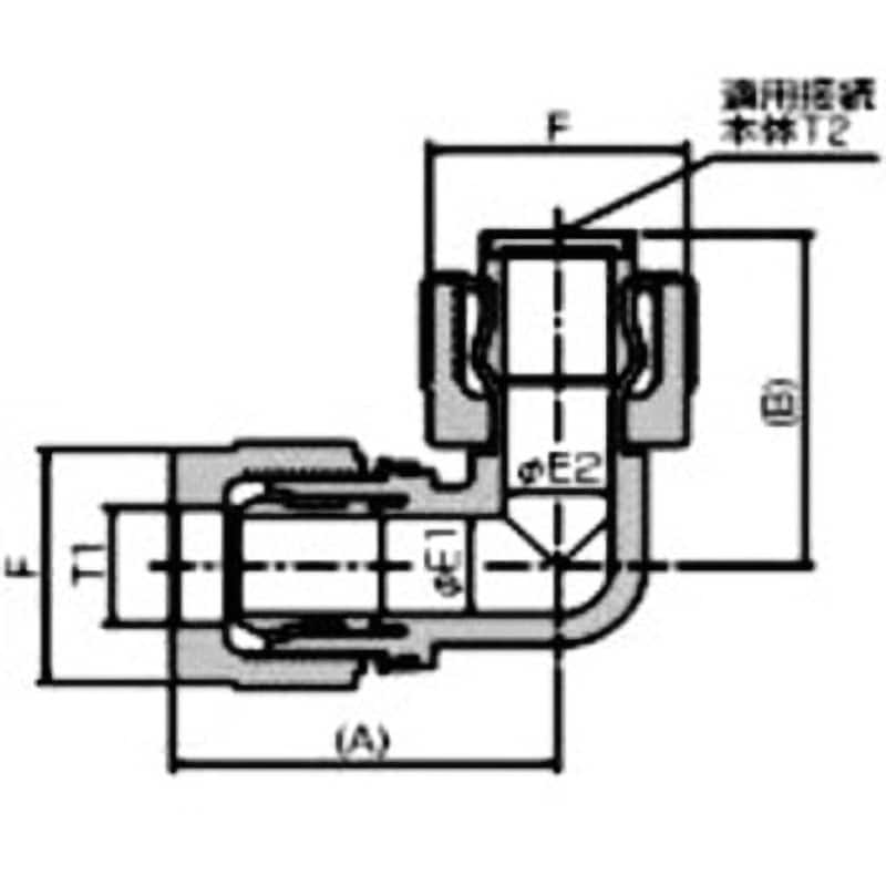 P-UEA10-TW3BS ユニオンエルボアダプタ 1個 日本ピラー工業 【通販モノタロウ】
