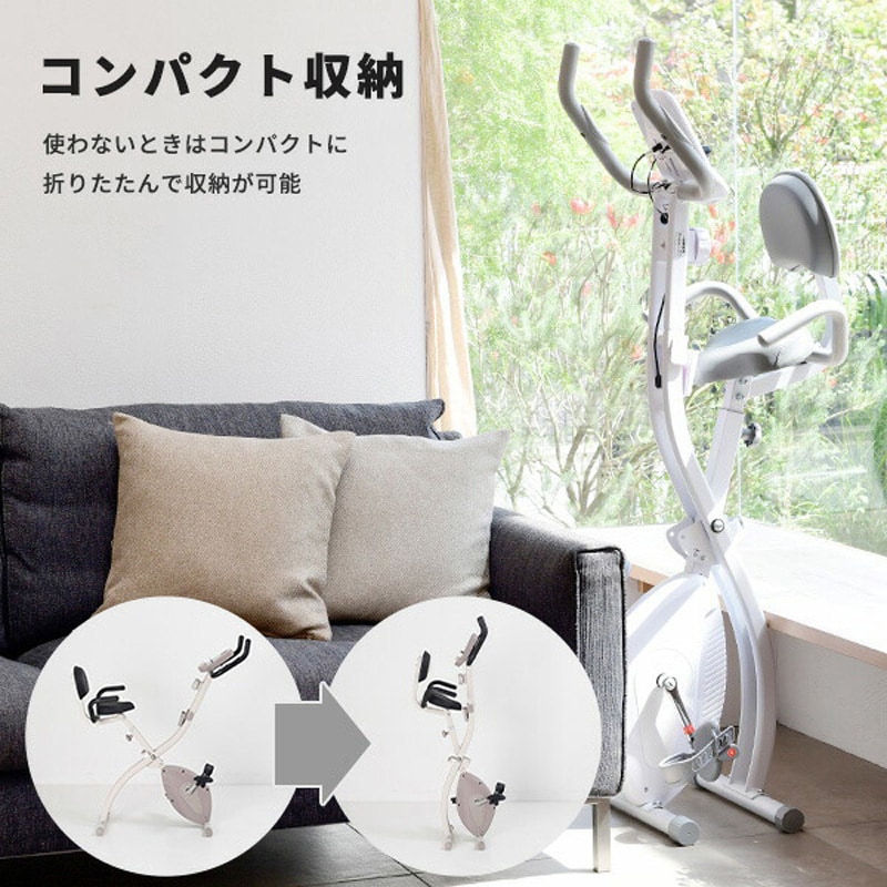 AFBX4451 フィットネスバイク アルインコ 荷重90kg ホワイト色 幅52cm 
