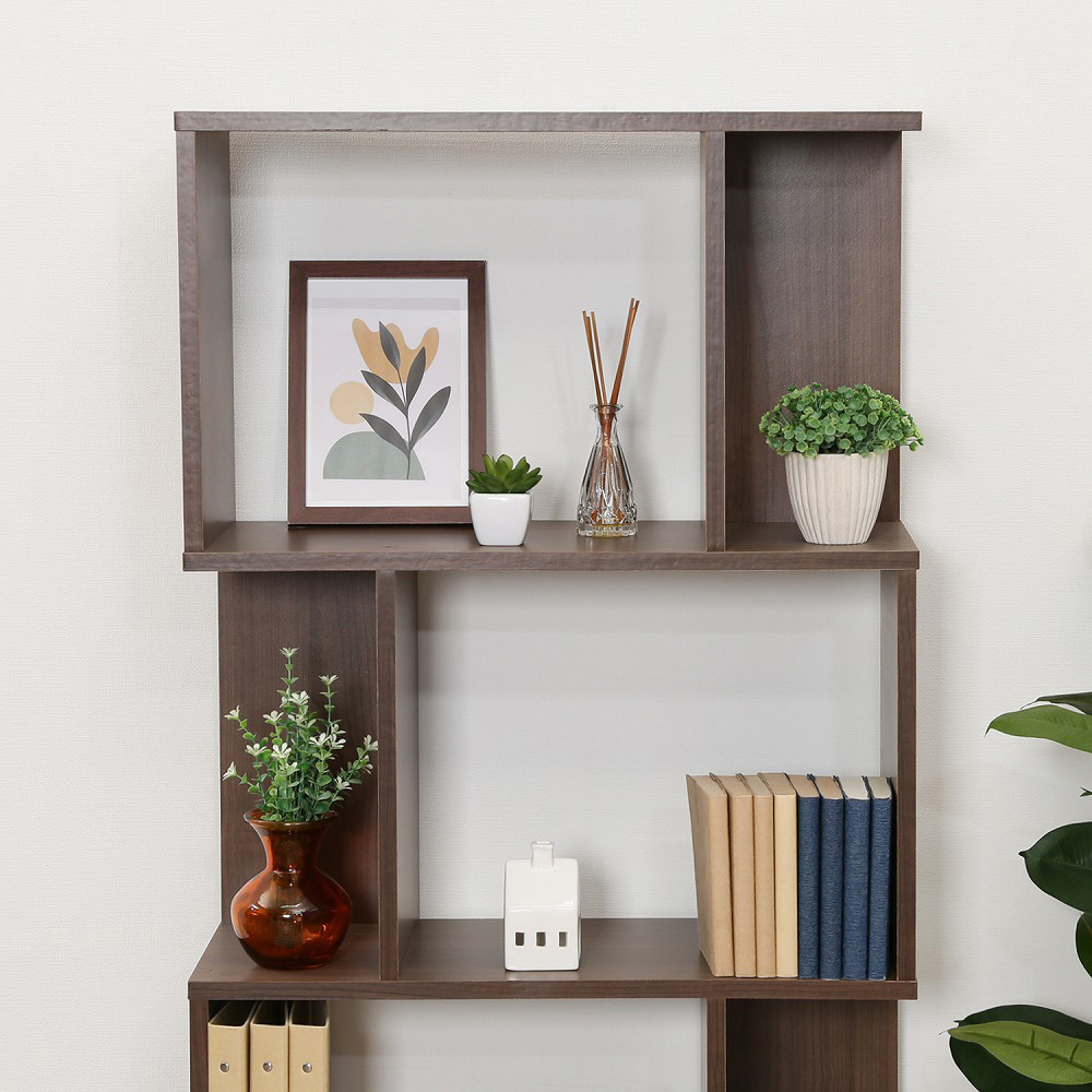 98714 S型ディスプレイラック 4段 不二貿易 材質:木 ミディアム