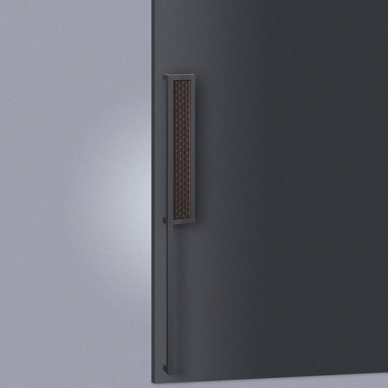 T1263-02-991-L1200-R 【オーダー】ドアハンドル 角型 振り出しタイプ レザー貼り T1263 UNION(ユニオン) 内外1組仕様