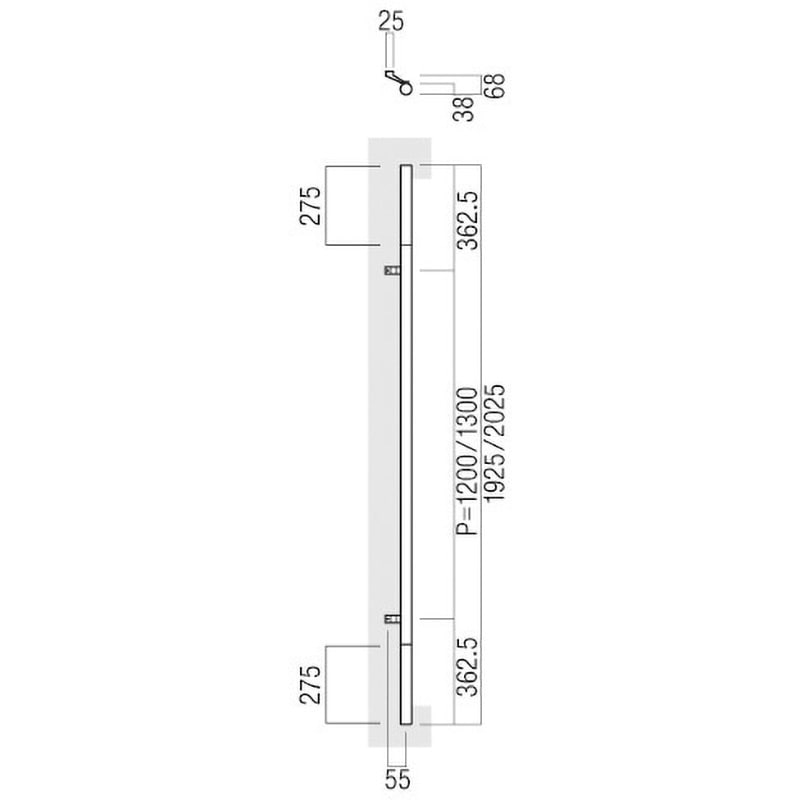 UNION(ユニオン) T2681-35-151-L2025 ドアハンドル 押し棒 1セット(内外) [ネオイズム] UNION(ユニオン) T2681-35-151-L2025 ドアハンドル 押し棒 1セット