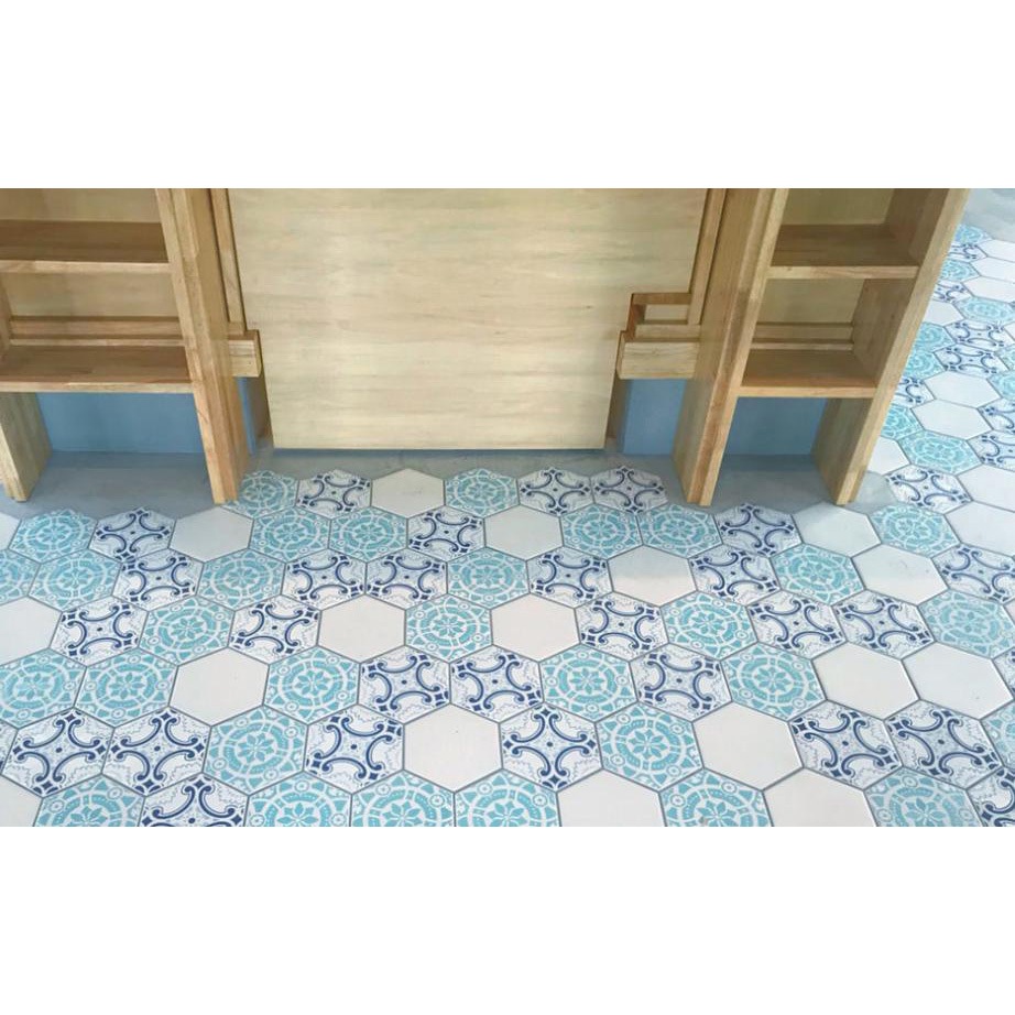 スカンジナビアンスノーフレイク 603 6角形デザインタイル 磁器質タイル マテリアルワールド 寸法 1辺 100 Mm 厚さ 10mm 1セット 10枚 通販モノタロウ