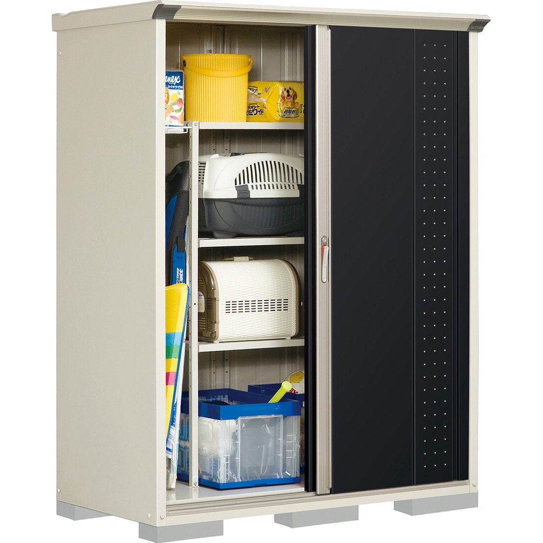 GP-157AFNK グランプレステージ ジャンプ GP-157AF TAKUBO(タクボ/田窪工業所) 引き戸 ナイトブラック(NK)色 全面棚(F)タイプ 間口1488mm奥行750mm高さ1900mm