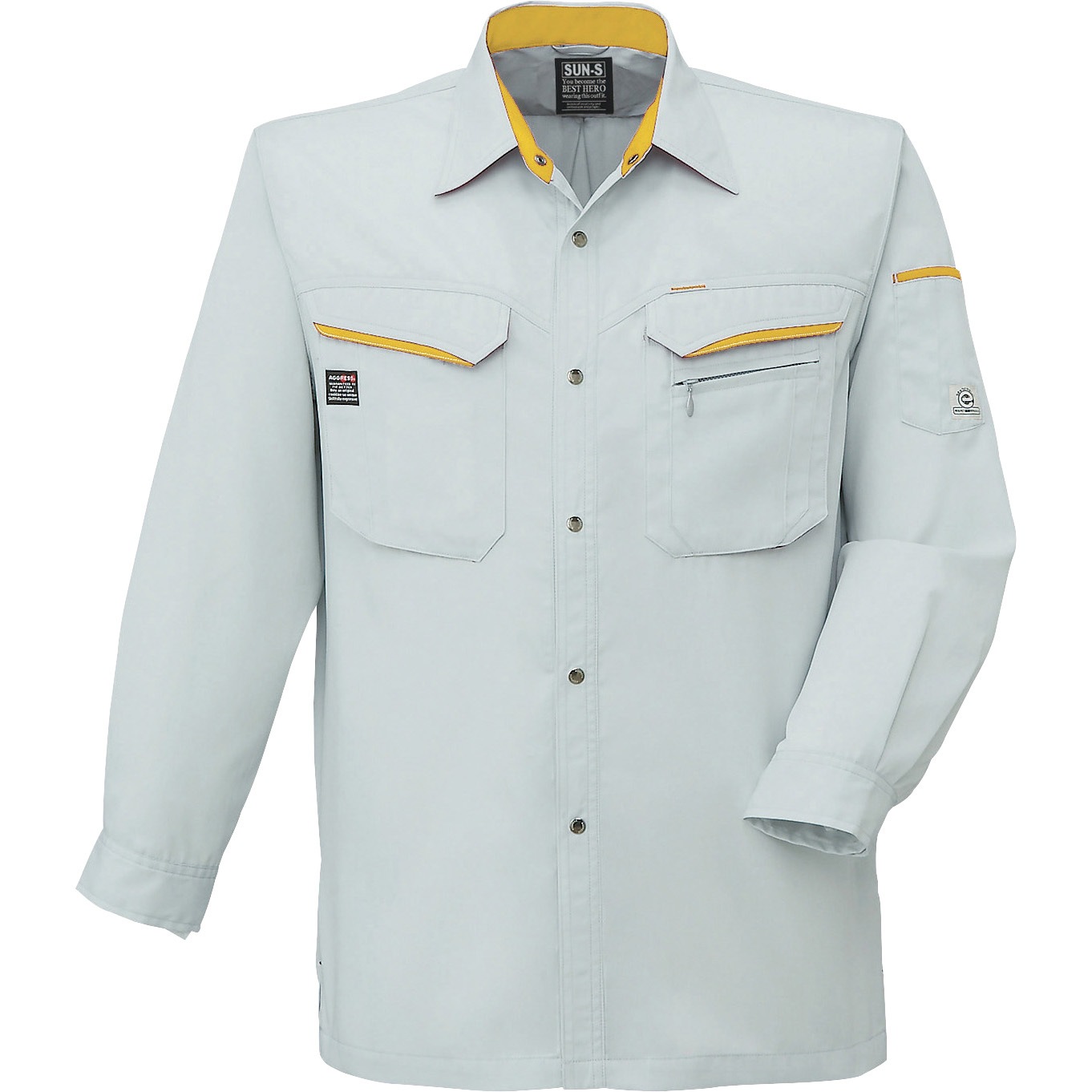 WA10479 長袖シャツ WA10479 サンエス 混率(%):再生ポリエステル60/綿40 サイズS着丈71cm 5,536円