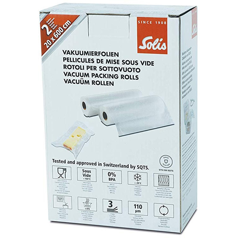 自動真空パック器　フィルムロールのセット SKA92251 ソリス真空パック器専用フィルムロール(2本入り) 1箱(2本