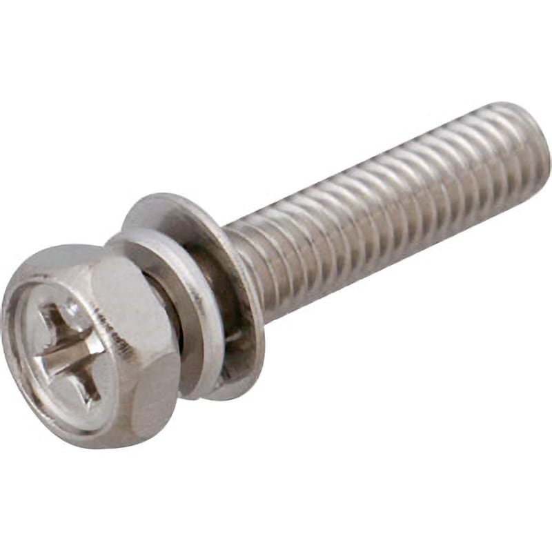 5×12 (+)六角アプセットP=4(SW+JIS小形W組込) (ステンレス)(小箱) 大阪魂 十字穴番号2 呼びM5長さ12mm 1箱(500個)