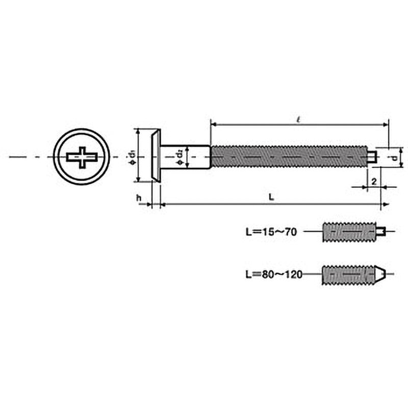 6×30 ジョイントコネクターボルト Bタイプ JCBーB(+-) (鉄/茶ブロンズ
