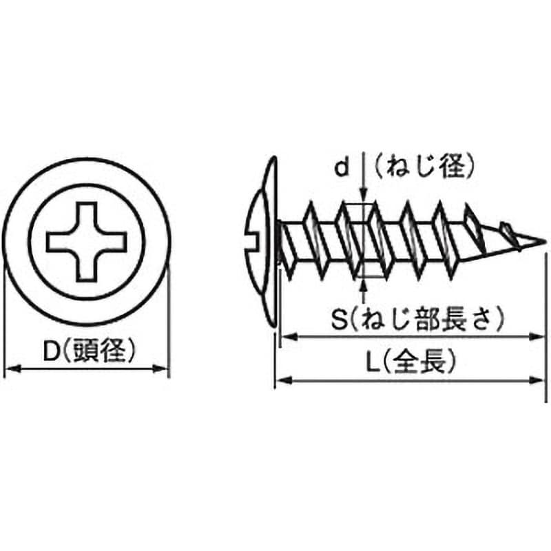 4.2×25 (+)軽天ビスシンワッシャー (SUS410)(パック品) 大阪魂 