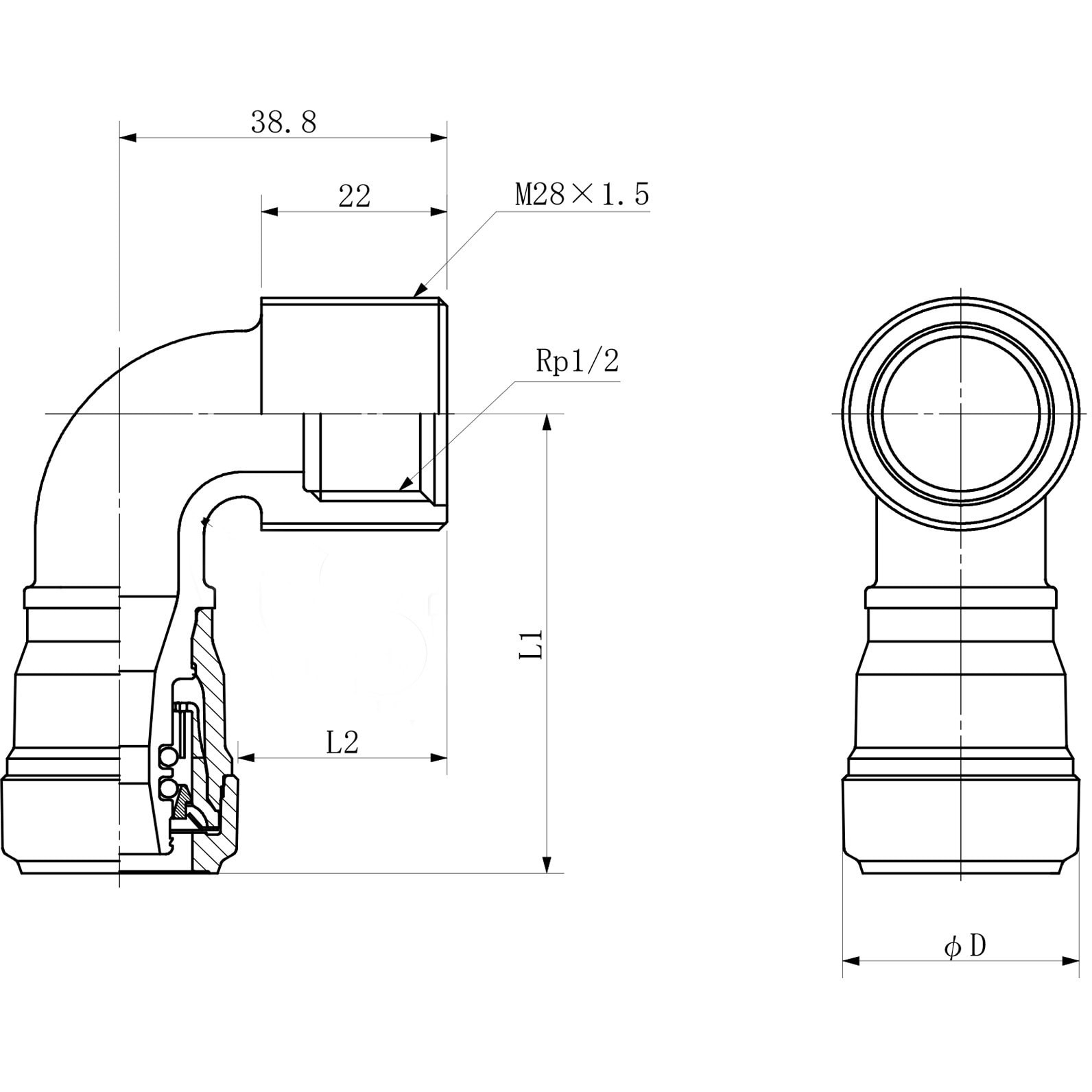 SMWL10 エスロカチットS 給水栓エルボ セキスイ 呼び径10×RP1/2 - 【通販モノタロウ】