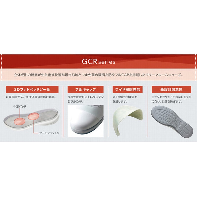 GCR1200FCAP-HH-25.0 トウガード付 静電安全靴 GCR1200 フルCAP ミドリ