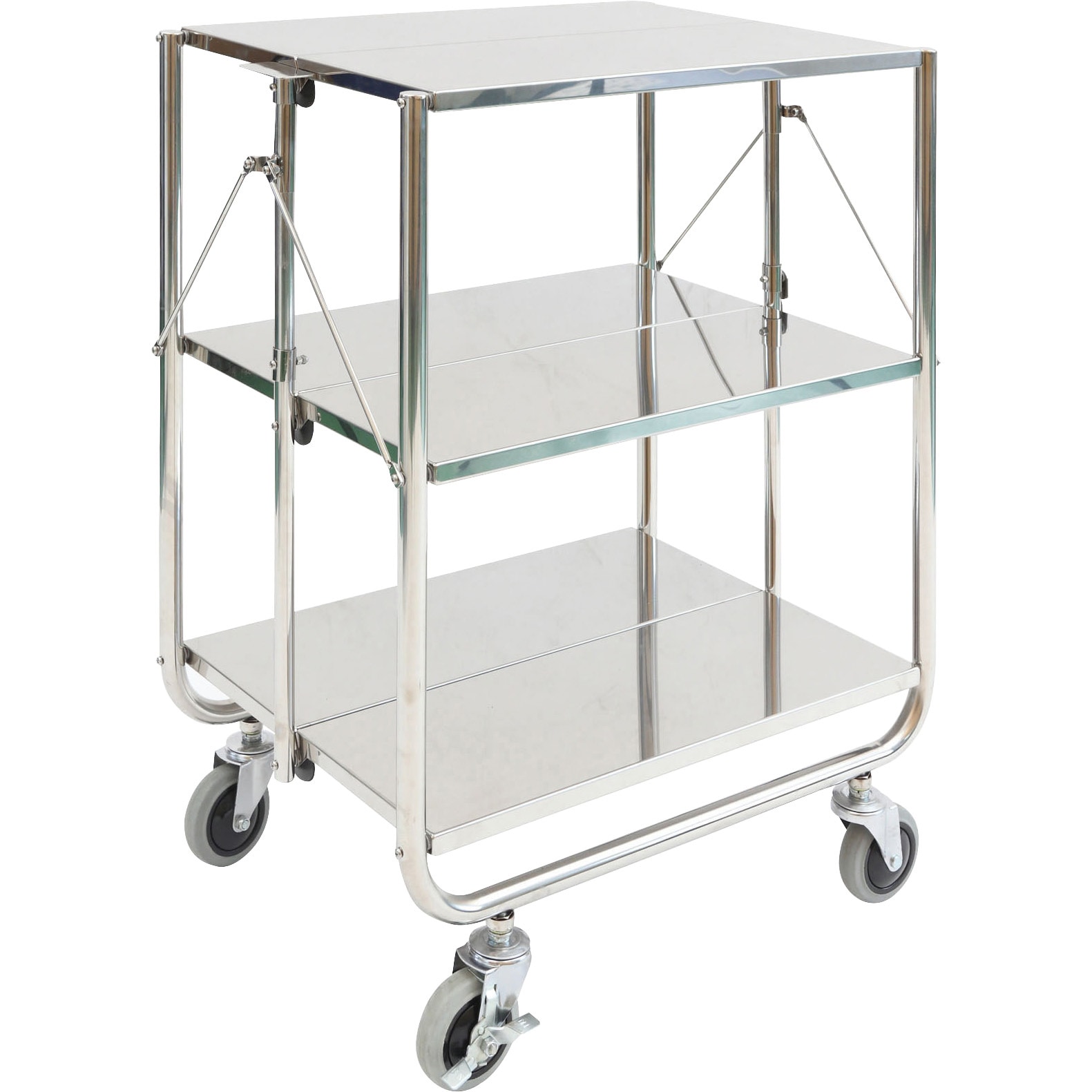 ステンレス 折りたたみ収納ワゴン 1個 TKG 【通販モノタロウ】