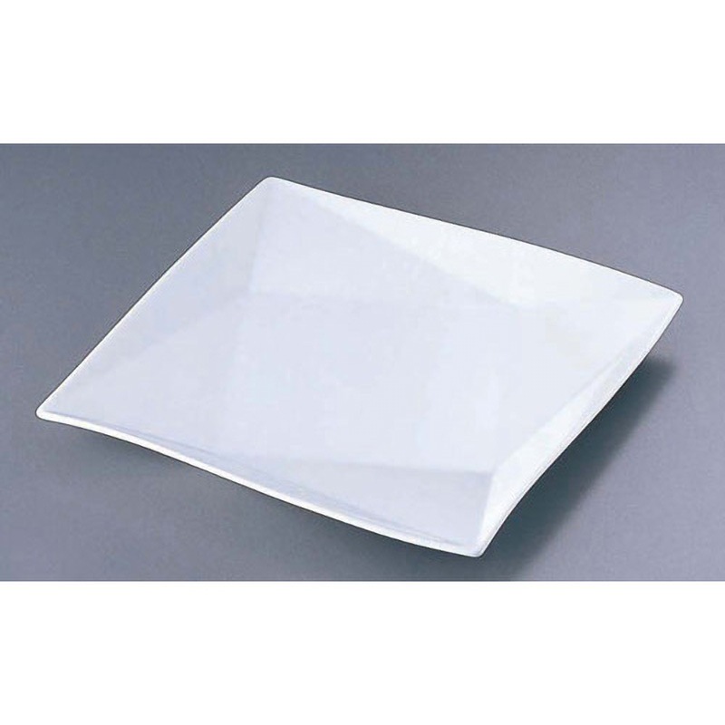 C-37 折り紙 25cmプレート 丸モ高木陶器 変形 高さ30mm  C-37