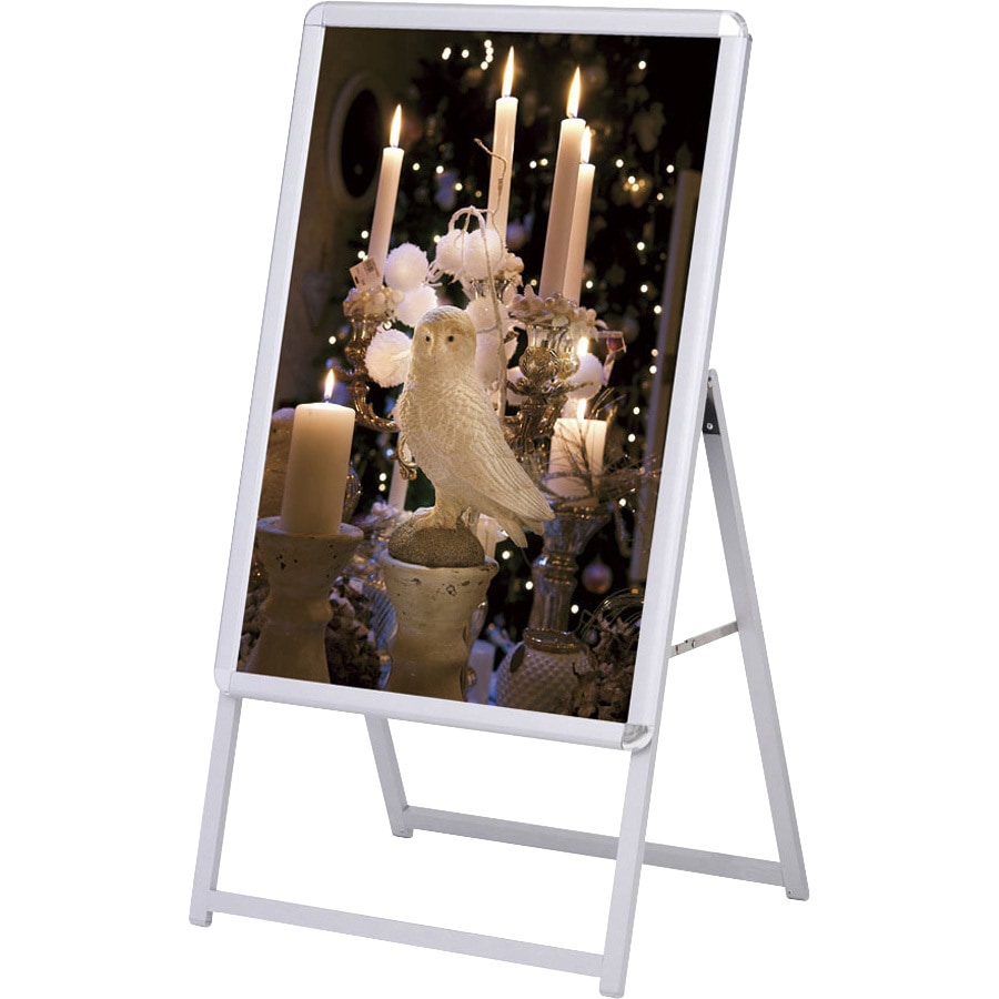 39410XXX LEDパネルスタンド LEDグリップA 友屋 シルバー色 幅665mm奥行475mm高さ1180mm  39410XXX