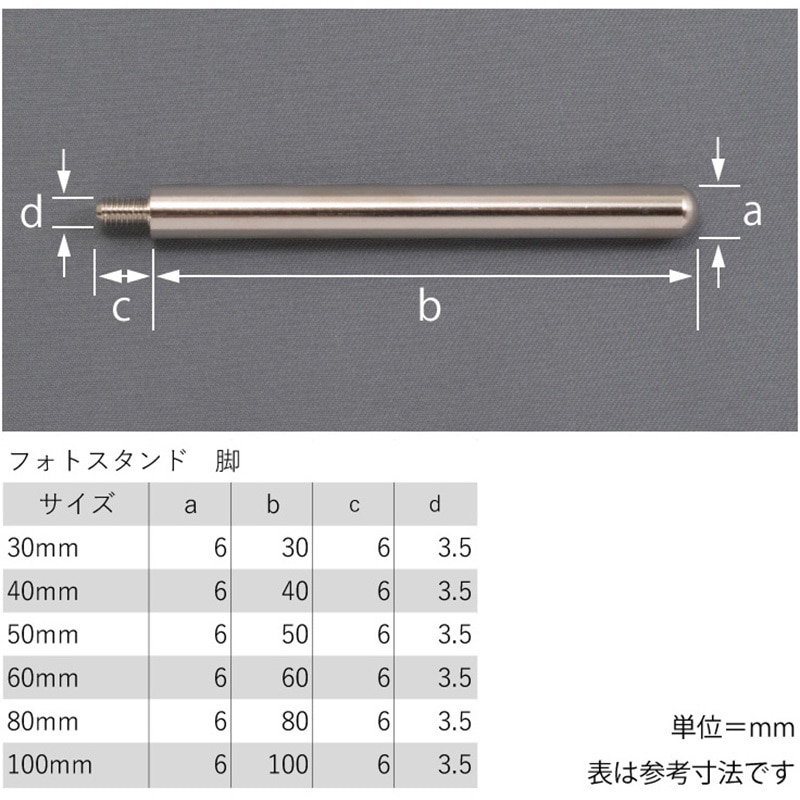 写真パネル フォトスタンドネジ 脚(オス) 1パック(50個) メイワパーツ