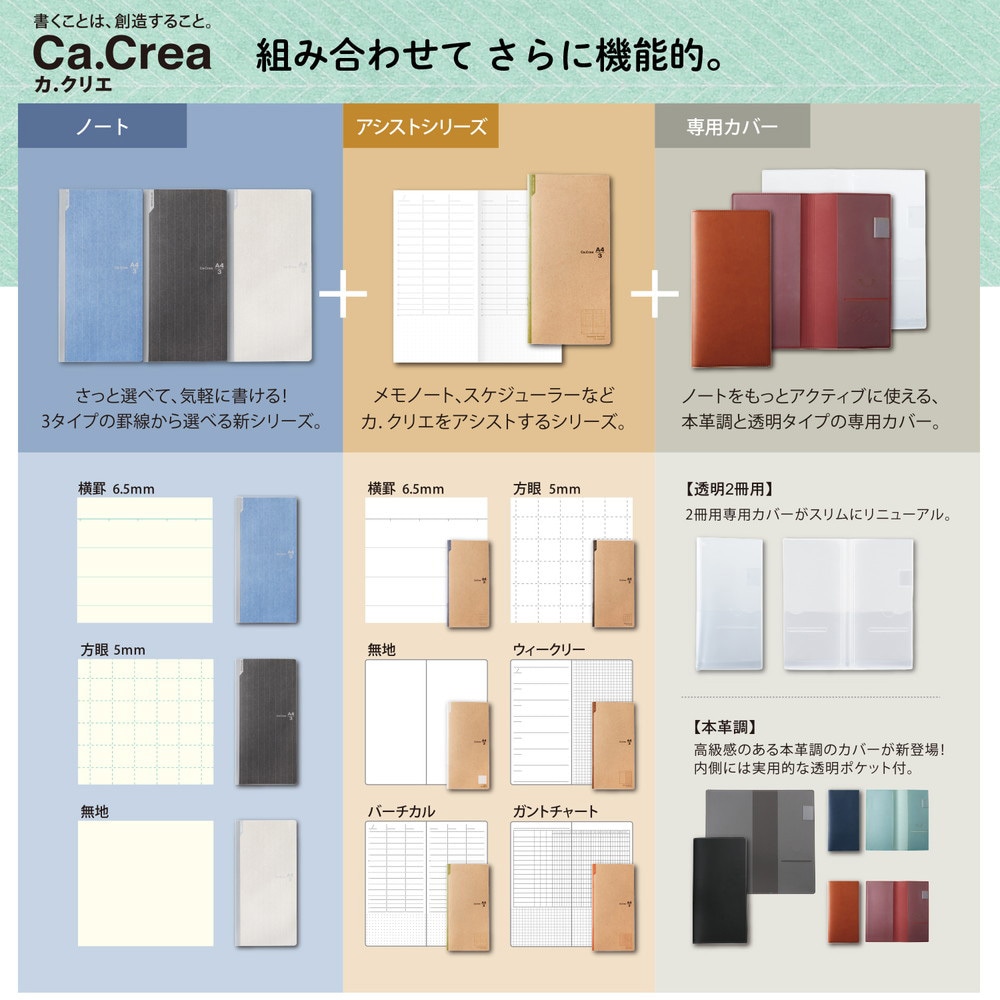 No 681da 771 Ca Crea カ クリエ アシスト ノート メモ帳 プラス 文具 サイズ 1 3 ブルー 通販モノタロウ