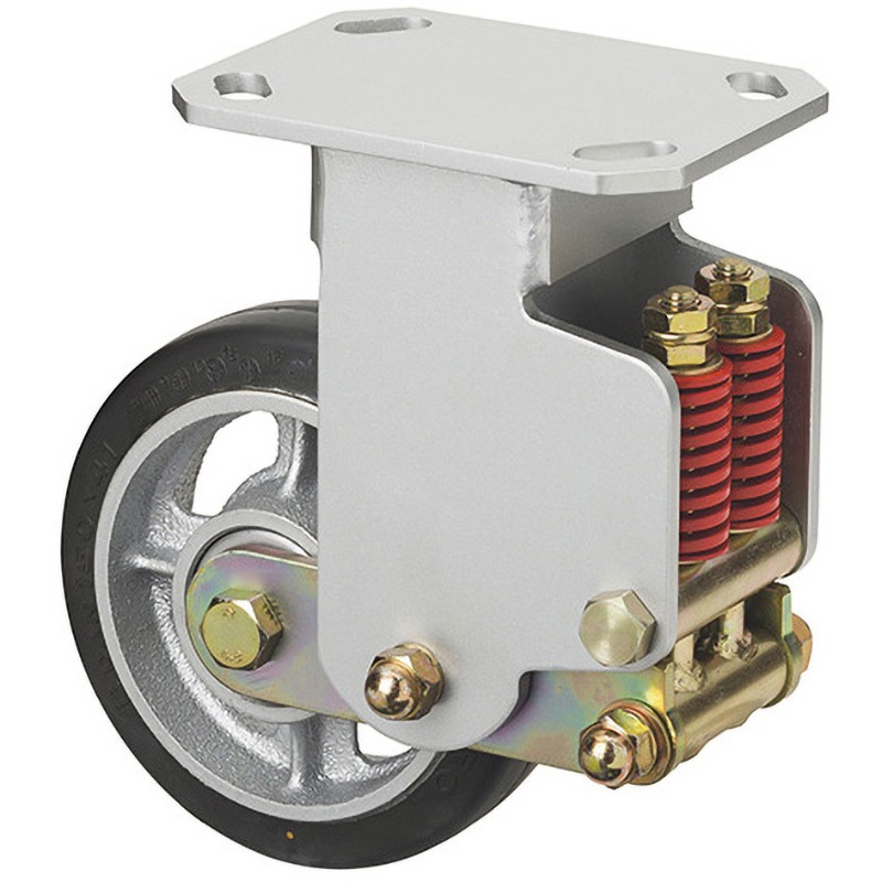 BHTF-SP200 GSキャスター(TF-SP型) スプリング付固定車 カツヤマキカイ(旧スエヒロ) 高速タンゴム車輪 車輪径200mm車輪幅42mm