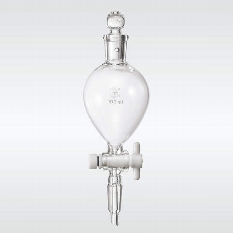 透明摺合せ分液ロート球型 三商 PTFEコックタイプ 容量100mL 29,585円