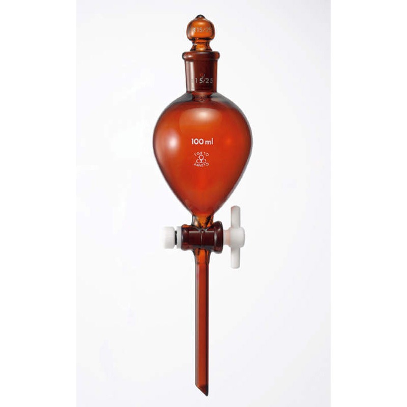 分液ロート 茶 球型 三商 PTFEコックタイプ 容量500mL