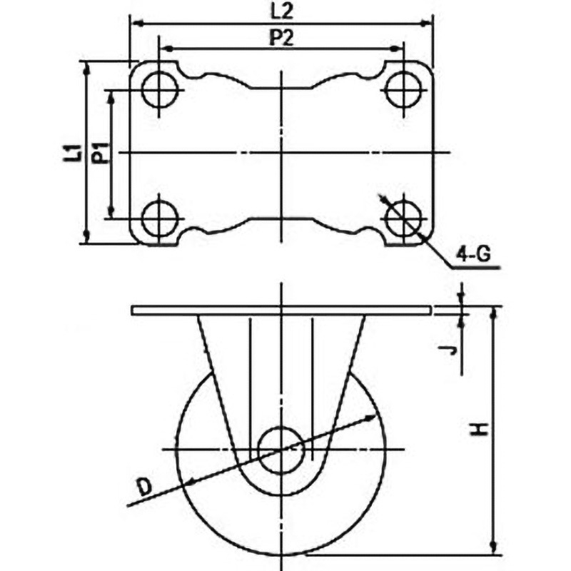 605HB-PA-B ローラーベアリング入り重量用固定型 栃木屋 単輪 車輪径65mm車輪幅38mm  605HB-PA-B 5,578円