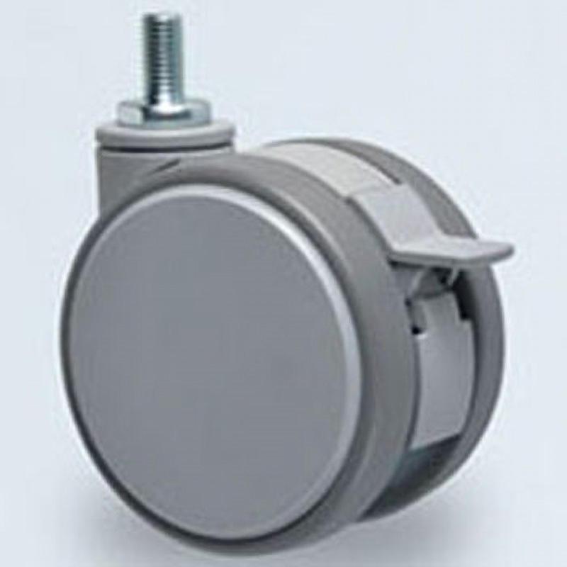 TCA-FZ75N12S 双輪キャスター(ベアリング内蔵仕様) 栃木屋 静音 ネジ式 ストッパー付き 車輪径75mm  TCA-FZ75N12S