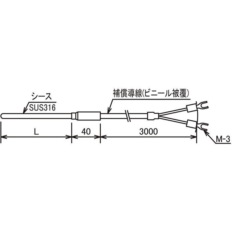 D-ST6T-16-300 熱電対(シース型) 三商 素線の種類T   D-ST6T-16-300 5,328円