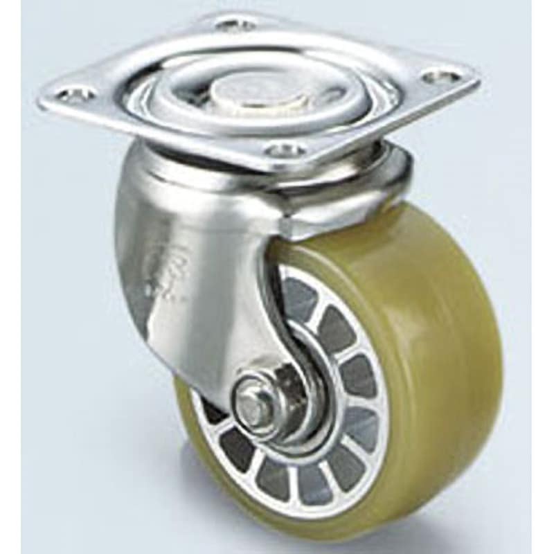 TCA-50SUS-U65 低床式重荷重用ステンレスキャスター 栃木屋 単輪 耐食性 自在型 車輪径65mm  TCA-50SUS-U65