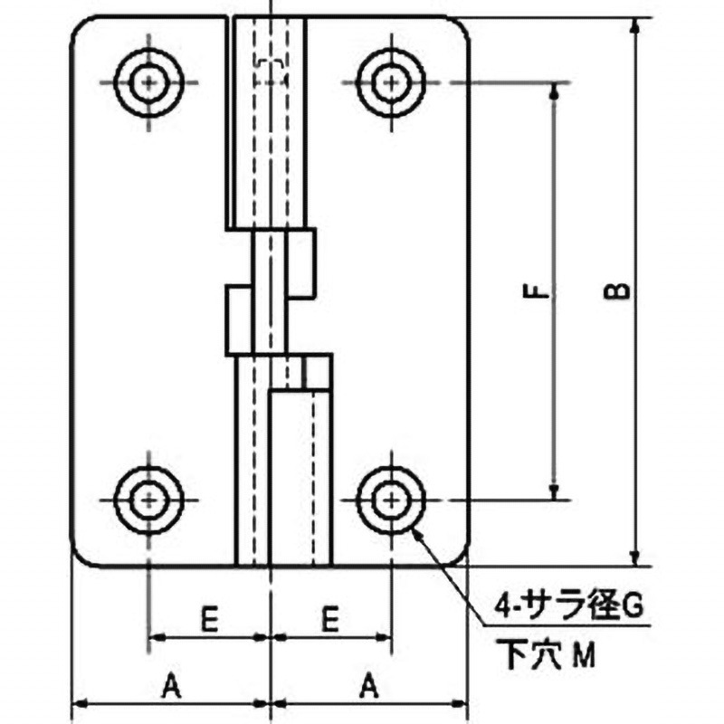 TH-47-2L 抜け止め付蝶番(開き付け用) 1個 栃木屋 【通販モノタロウ】