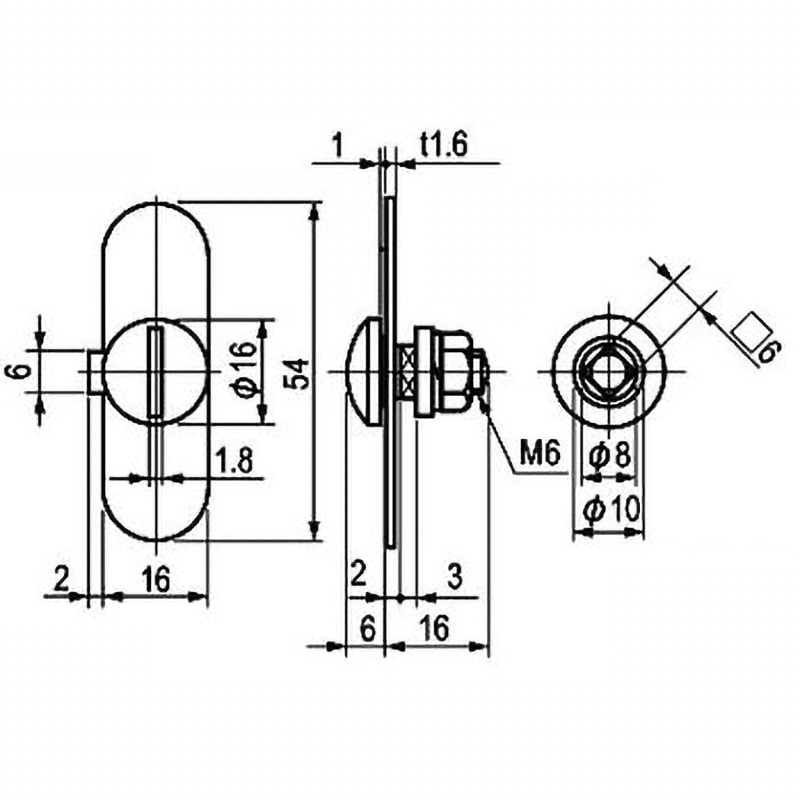 平面扉用止め金具(セット品) 栃木屋 ロック、鍵、キー 【通販モノタロウ】